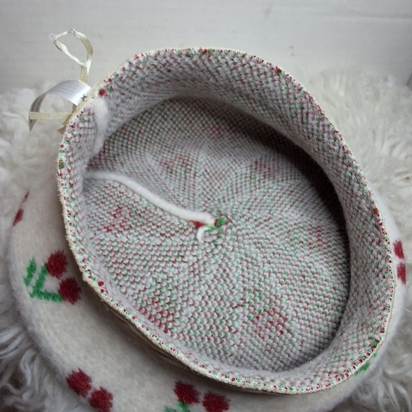Maeve Anthropologie Cream Cherry Print Wool Blend Beret main image 8